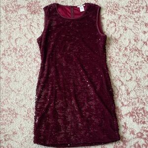 Esley Deep Red Sequin Dress